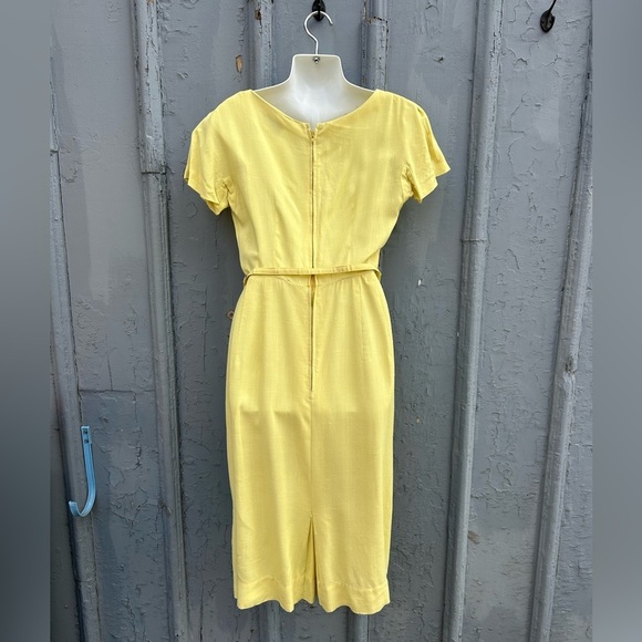Jonelle 1950's Yellow Dress & jacket set, size vintage "12" (modern 6), - Picture 4 of 16